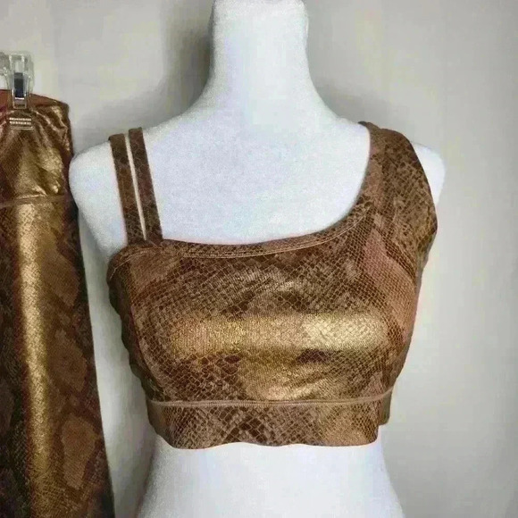 IVL Collective Bronze Snakeskin Legging/bra Set Size 8 - Picture 3 of 11